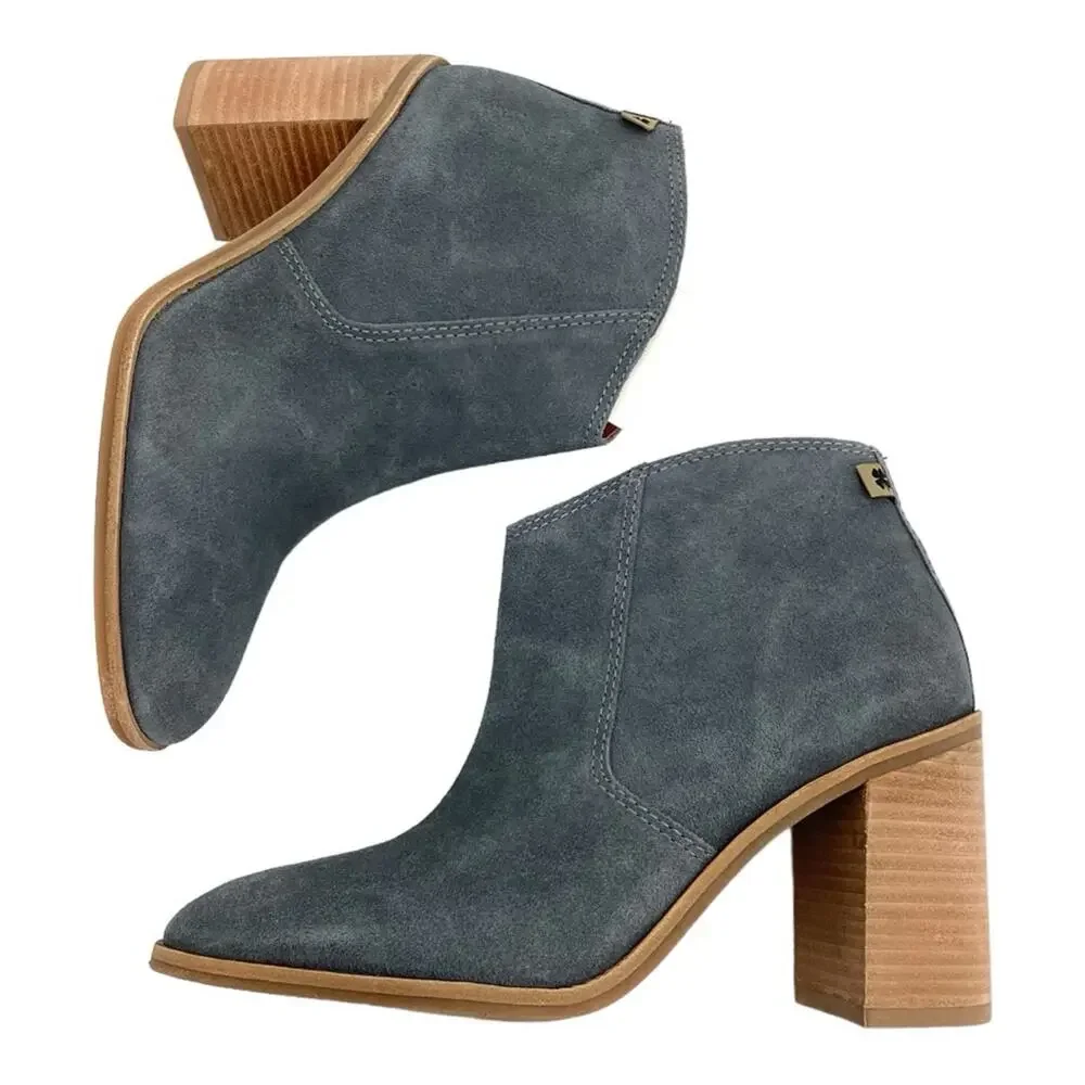 Lucky Brand Pellyon Stack Heel Bootie Castle Rock Gray Size 7.5 NWT $149 MSRP
